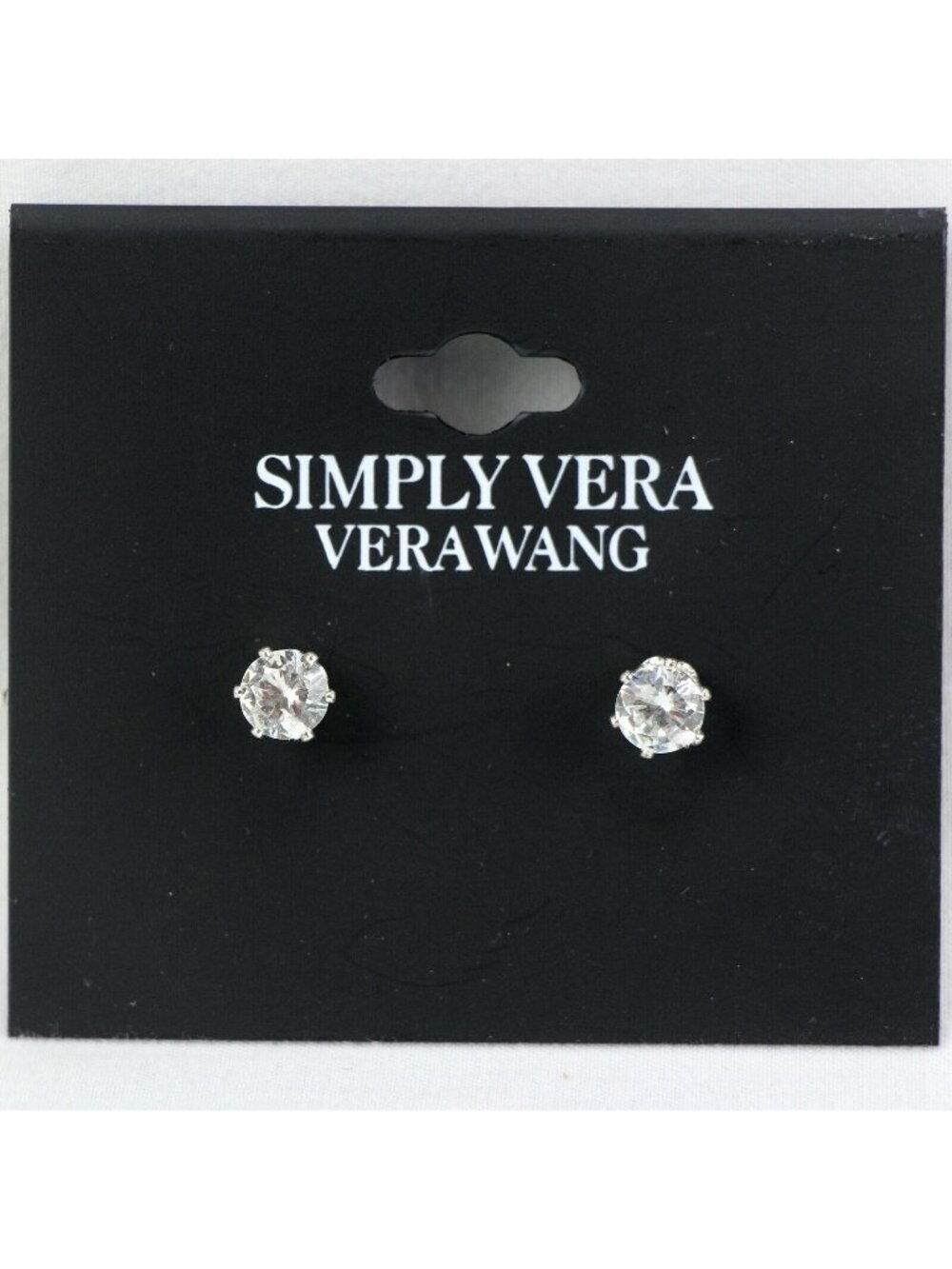 Vera Wang Earrings Gold-tone 1/4" Rhinestone Stud Simply Vera
